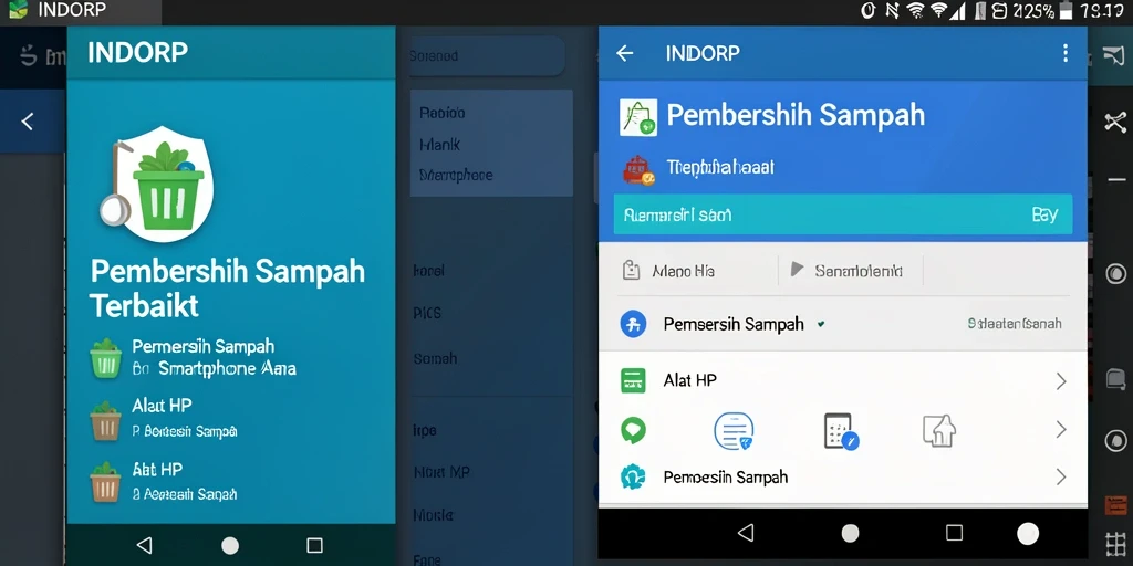 Tampilan antarmuka aplikasi Pembersih Sampah INDORP yang sederhana dan intuitif.