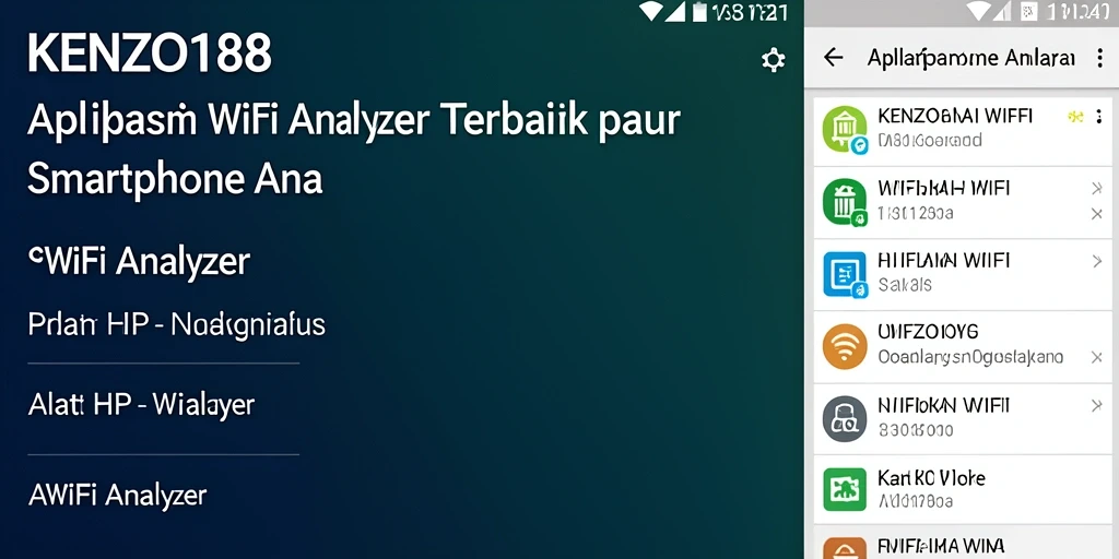 Antarmuka pengguna aplikasi KENZO188 yang menunjukkan analisis WiFi.