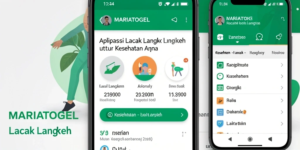 Antarmuka aplikasi MARIATOGEL dengan fitur lacak langkah.