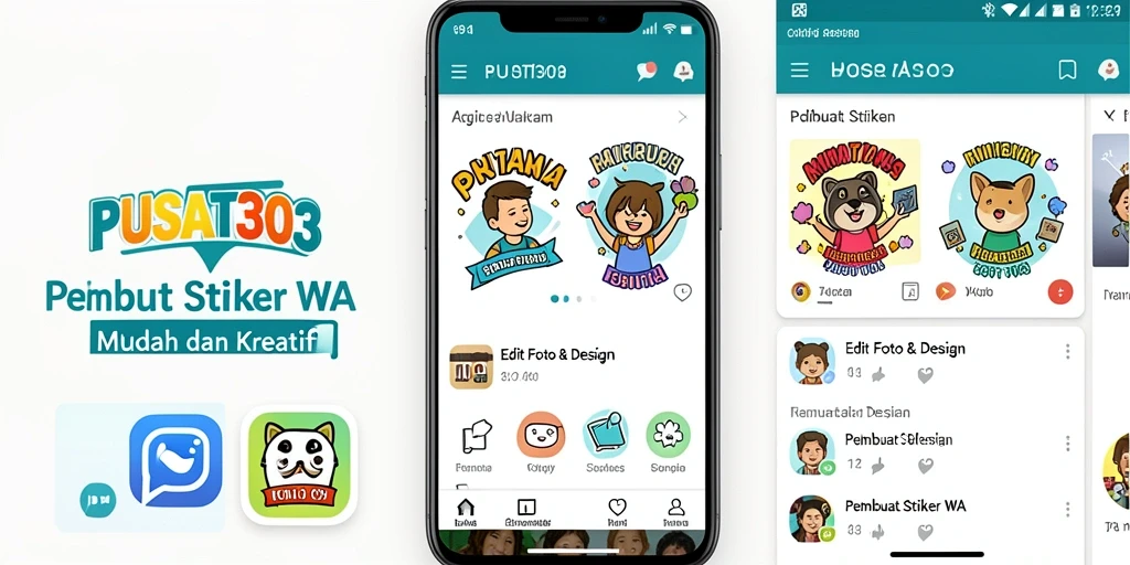 Antarmuka PUSAT303 yang intuitif untuk mendesain stiker WA.