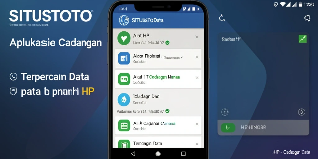 Screenshot antarmuka SITUSTOTO menampilkan fungsi cadangan data yang sederhana.
