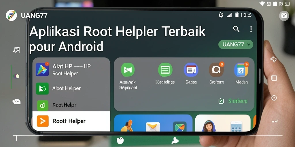 Antarmuka utama UANG77 yang intuitif untuk root perangkat.